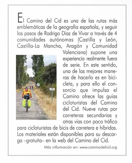 Resea sobre el Camino del Cid de la revista Expocultur