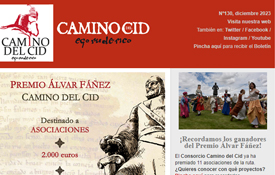 Imagen del boletín de noticias del Camino del Cid correspondiente al mes de diciembre de 2023 Imagen del boletín de noticias del Camino del Cid correspondiente al mes de diciembre de 2023