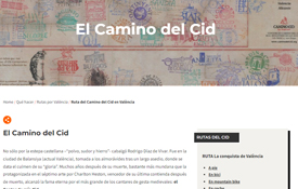 Visit València incorpora en su web una sección sobre el Camino del Cid Visit València incorpora en su web una sección sobre el Camino del Cid