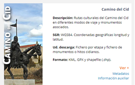 El Camino del Cid en el Centro de Descargas del CNIG El Camino del Cid en el Centro de Descargas del CNIG