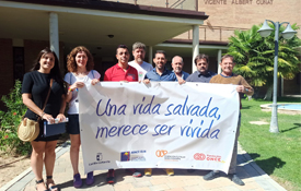 Foto de cierre del reto solidario por el Camino del Cid Foto de cierre del reto solidario por el Camino del Cid