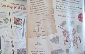 Imagen de uno de los paneles de la exposición del Camino del Cid en Sotopalacios (Burgos) Imagen de uno de los paneles de la exposición del Camino del Cid en Sotopalacios (Burgos)