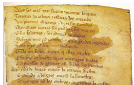 Folio del manuscrito del Cantar de mío Cid Folio del manuscrito del Cantar de mío Cid