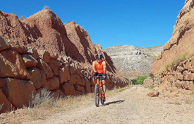El ciclista Timo Rokitta en el Camino del Cid El ciclista Timo Rokitta en el Camino del Cid