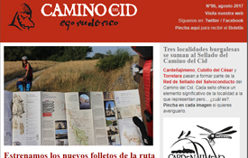 Portada del Boletín de Noticias del Camino del Cid del mes de agosto Portada del Boletín de Noticias del Camino del Cid del mes de agosto