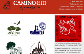 Portada del Boletín de Noticias del Camino del Cid del mes de julio Portada del Boletín de Noticias del Camino del Cid del mes de julio