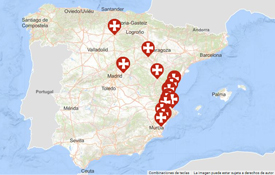 Los hospitales del Camino del Cid en el Visor Cartográfico de la página web Los hospitales del Camino del Cid en el Visor Cartográfico de la página web