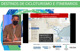 Un momento de la intervención de Alberto Luque en el I Foro de Cicloturismo de Euskadi Un momento de la intervención de Alberto Luque en el I Foro de Cicloturismo de Euskadi