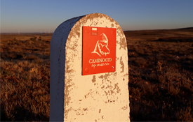 Una de las placas del Camino del Cid Una de las placas del Camino del Cid
