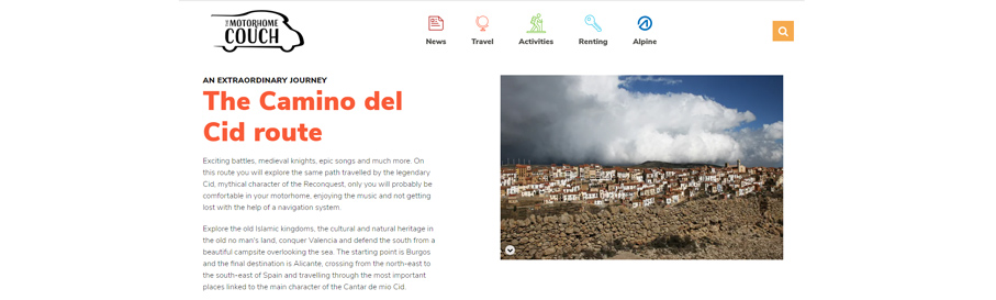 Información sobre el Camino del Cid en la versión en inglés de "El Sofá del Caravaning" Información sobre el Camino del Cid en la versión en inglés de "El Sofá del Caravaning"