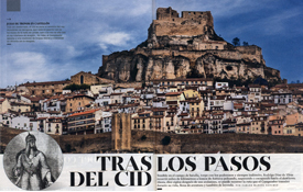 Páginas de apertura del reportaje sobre el Camino del Cid publicado por XL Semanal Páginas de apertura del reportaje sobre el Camino del Cid publicado por XL Semanal
