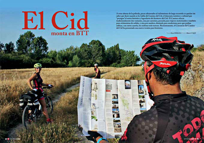 La Revista de septiembre de Grandes Espacios publica un reportaje sobre el Camino del Cid en BTT La Revista de septiembre de Grandes Espacios publica un reportaje sobre el Camino del Cid en BTT
