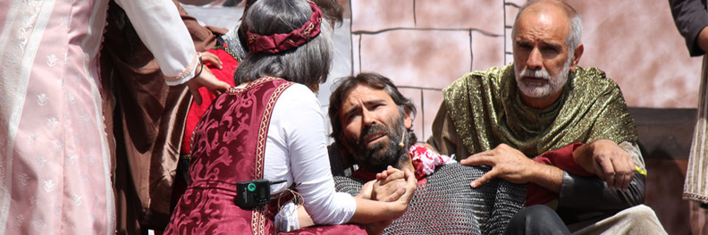 Jos Antonio Marco en un momento de la representacin teatral de Bronchales
