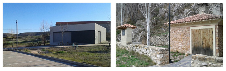 Los dos puntos de acogida del Camino del Cid en Huesa del Comn (Teruel)