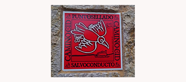 Azulejo de los puntos de sellado del Camino del Cid