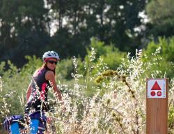 Las balizas con señalización BTT - MTB se encuentran en los tramos en los que la ruta de bici se separa de la senderista / ALC. Las balizas con señalización BTT - MTB se encuentran en los tramos en los que la ruta de bici se separa de la senderista / ALC.