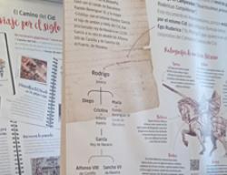 Imagen de uno de los paneles de la exposición del Camino del Cid en Sotopalacios (Burgos) Imagen de uno de los paneles de la exposición del Camino del Cid en Sotopalacios (Burgos)