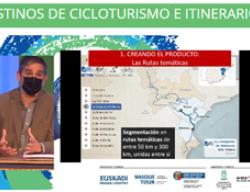 Un momento de la intervención de Alberto Luque en el I Foro de Cicloturismo de Euskadi Un momento de la intervención de Alberto Luque en el I Foro de Cicloturismo de Euskadi