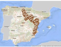 Mapa del Visor Cartográfico con los Conjuntos Históricos del Camino del Cid Mapa del Visor Cartográfico con los Conjuntos Históricos del Camino del Cid