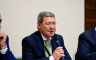 César Rico, presidente de la Diputación de Burgos en San Pedro de Cardeña, el lugar en el que se constituyó el Consorcio Camino del Cid hace ahora 20 años