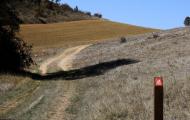 On stretches coinciding with the walking route &#8211; approximately 1,200 km in all &#8211; the hiking signposting system is used by MTB cyclists / ALC.