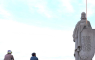 Estatua del Cid de Mecerreyes (Burgos). Ruta del Destierro Gravel del Camino del Cid (Consorcio del Camino del Cid)