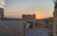 Tras la reunión técnica se visito el castillo de Berlanga al atardecer 