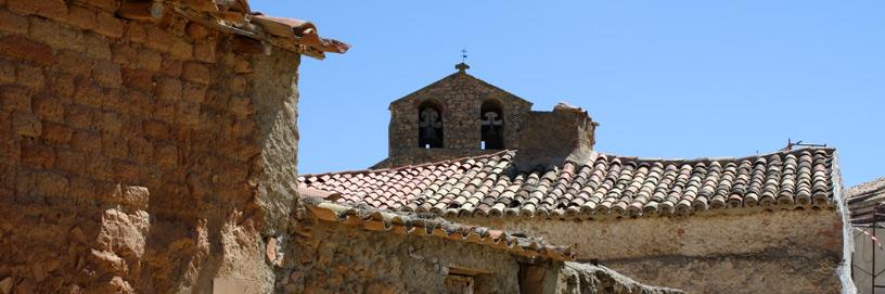 Tejados en Aguilar de Montuenga, Soria.